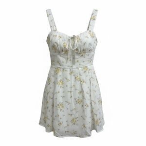 And Now This XS Floral Mini Dress NWT Smocked Back Tie Front